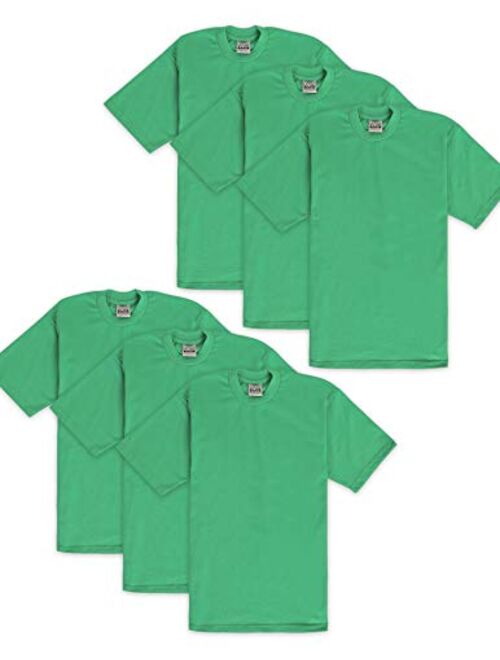 Pro Club Men's 6-Pack Heavyweight Cotton Short Sleeve Crew Neck T-Shirt