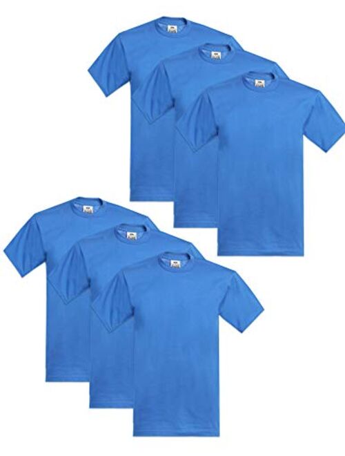 Pro Club Men's 6-Pack Heavyweight Cotton Short Sleeve Crew Neck T-Shirt