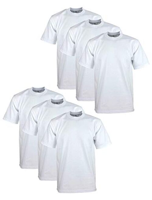 Pro Club Men's 6-Pack Heavyweight Cotton Short Sleeve Crew Neck T-Shirt