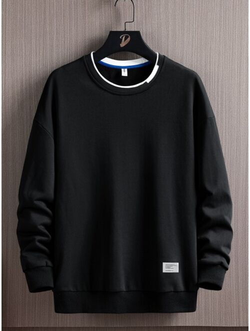 Men Letter Patched Sweatshirt