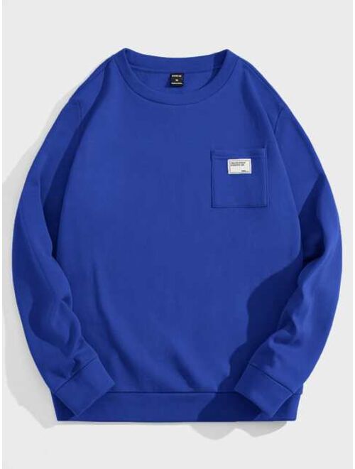 SHEIN Men Patch Detail Sweatshirt