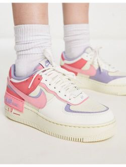 Air Force 1 Shadow sneakers in white and pink