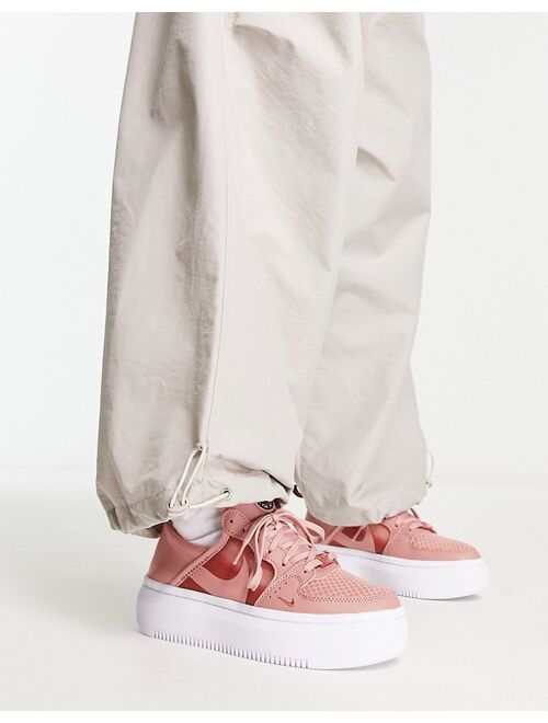 Nike Court Vision Alta platform sneakers in rust pink