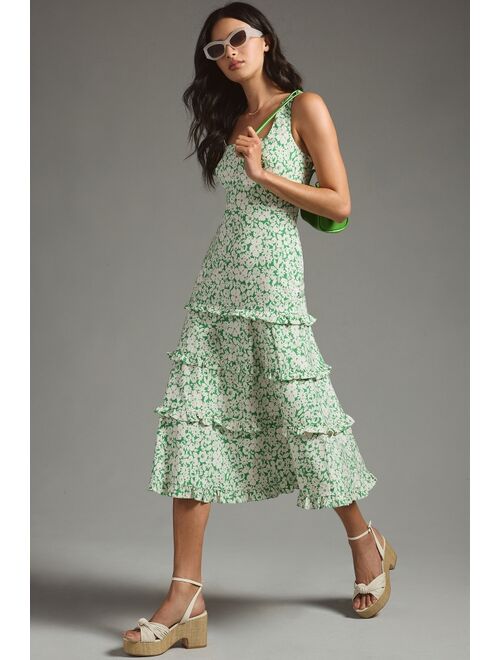 By Anthropologie The Blythe Square-Neck Tiered Dress