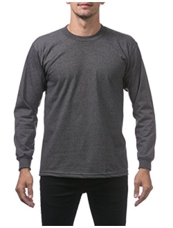 Men's Heavyweight Cotton Long Sleeve Crew Neck T-Shirt