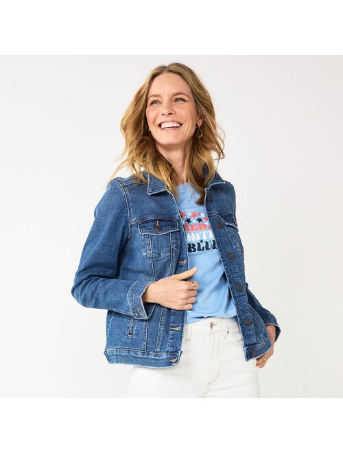 Women's Sonoma Goods For Life Long Sleeve Button Up Denim Jacket