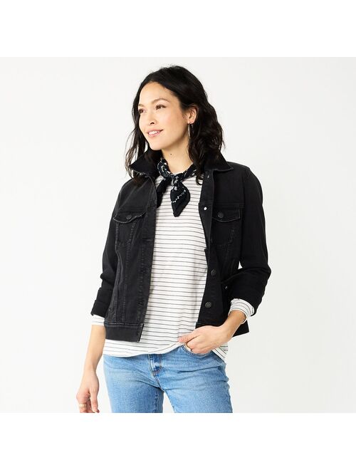 Women's Sonoma Goods For Life Long Sleeve Button Up Denim Jacket