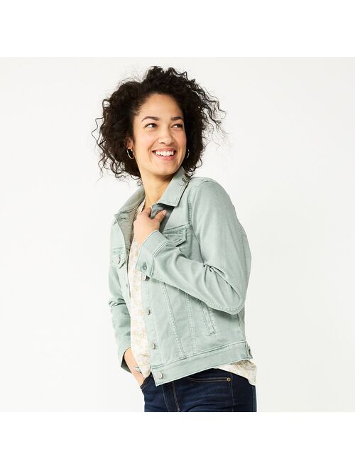 Women's Sonoma Goods For Life Long Sleeve Button Up Denim Jacket