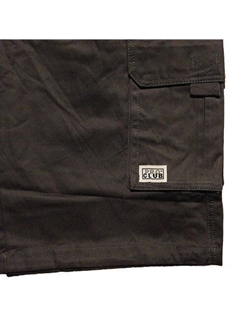 Pro Club Men's Cotton Twill Cargo Shorts with Belt - Regular and Big & Tall Sizes