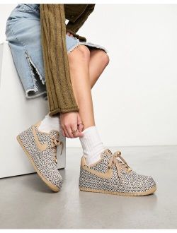 Air Force 1 LX Womens World Cup sneakers in brown all over print