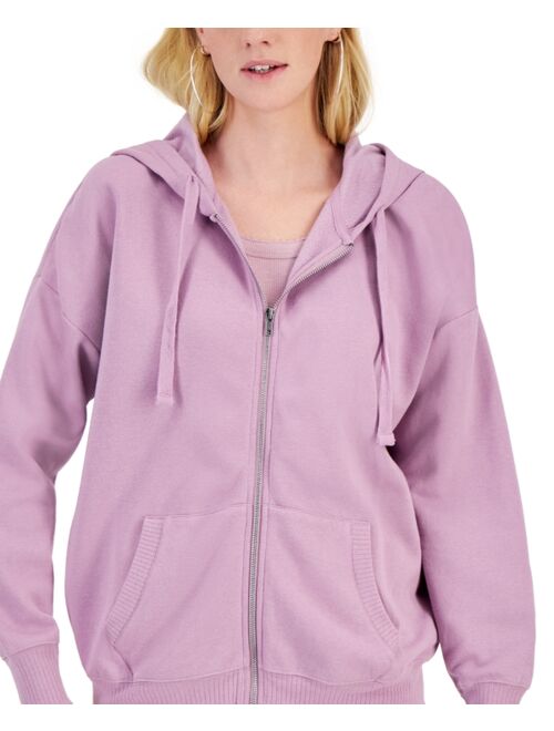 Hippie Rose Juniors' Oversized Long-Sleeve Zip-Up Hoodie