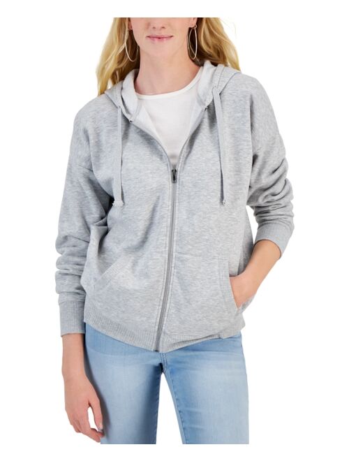 Hippie Rose Juniors' Oversized Long-Sleeve Zip-Up Hoodie