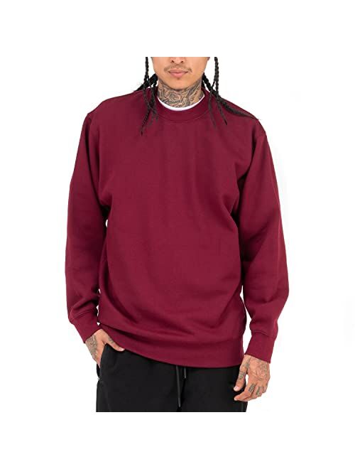 Pro Club Men's Plain Blank Crew Neck Fleece Pullover Sweater (9oz)