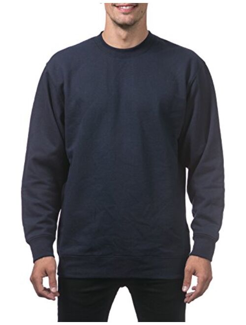 Pro Club Men's Plain Blank Crew Neck Fleece Pullover Sweater (9oz)