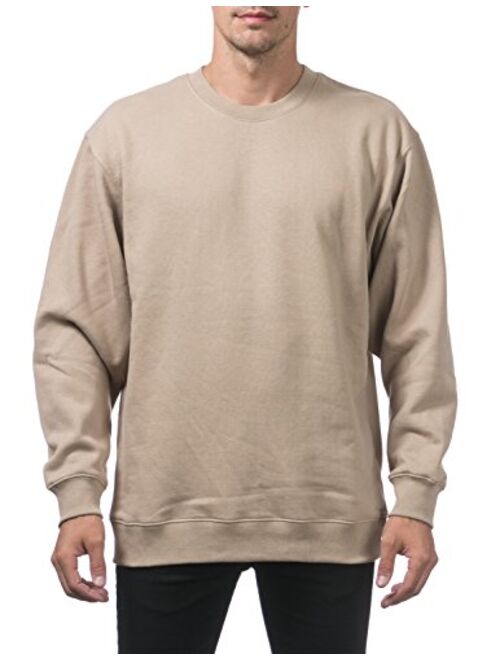 Pro Club Men's Plain Blank Crew Neck Fleece Pullover Sweater (9oz)