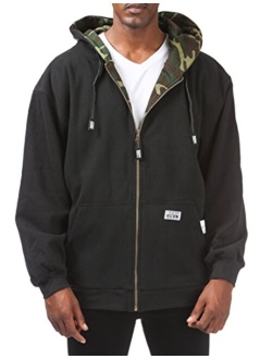 Men's Full Zip Reversible Fleece and Thermal Hoodie