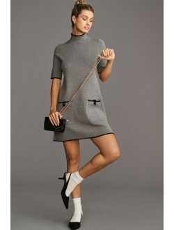 Mock Neck Mini Shift Dress