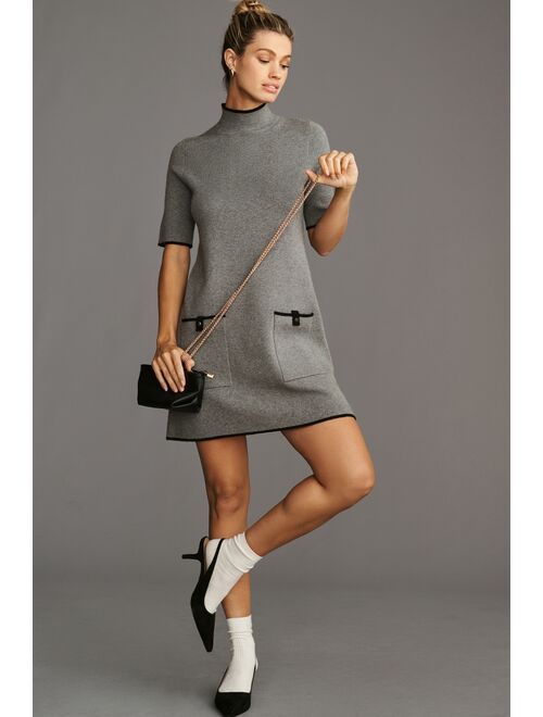 Maeve Mock Neck Mini Shift Dress