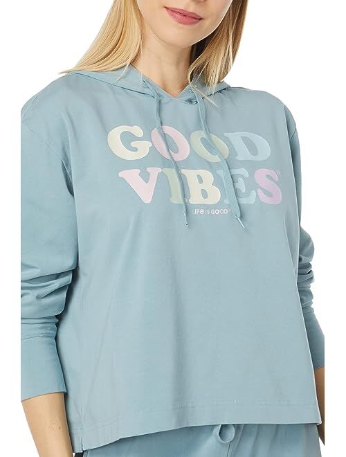 Life is Good Good Vibes Crusher-Flex Boxy Hoodie