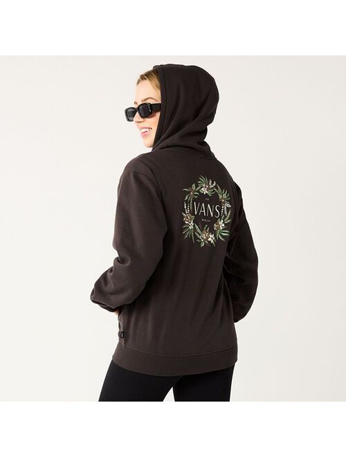 Juniors' Vans Wreath Of Flowers Zip Logo Hoodie