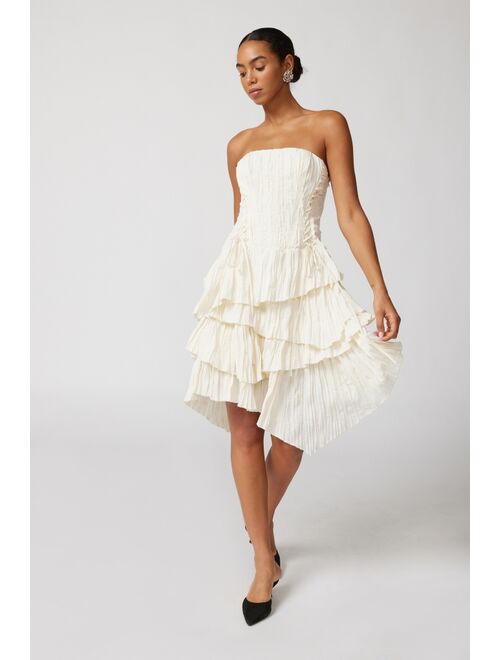 Urban Outfitters UO Renee Lace-Up Tiered Midi Dress