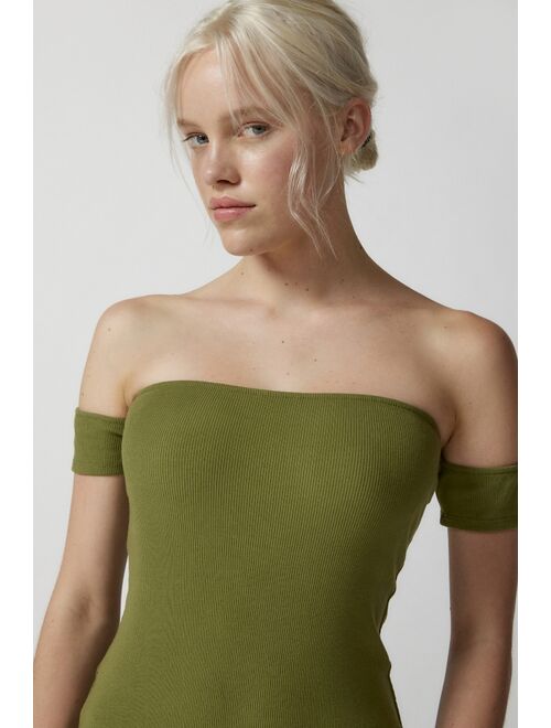 Urban Outfitters UO Spencer Off-The-Shoulder Knit Midi Dress