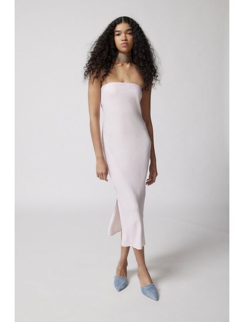 Urban Outfitters UO Rina Satin Strapless Midi Dress