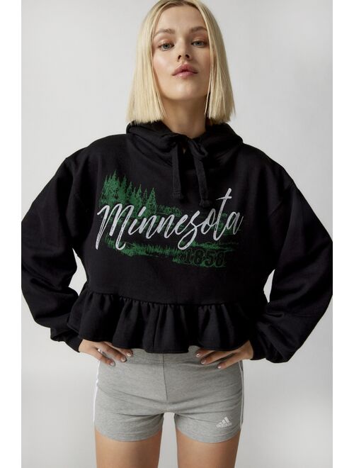 Urban Renewal Remade Collegiate Peplum Hoodie Sweatshirt