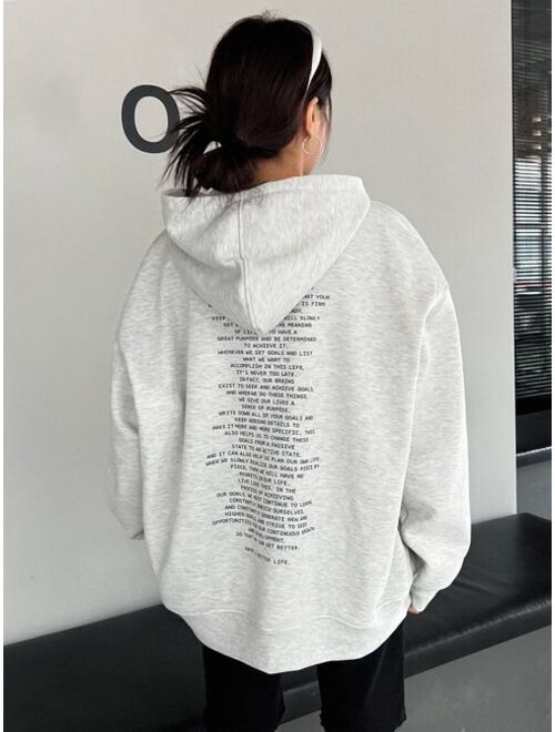 DAZY Slogan Graphic Drop Shoulder Hoodie