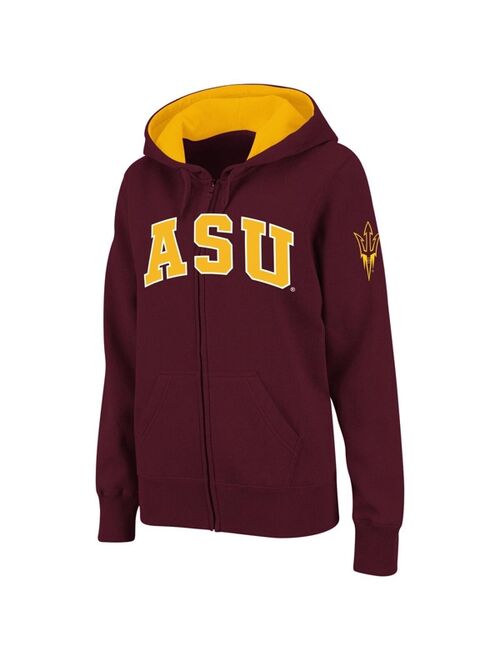 Colosseum Women's Stadium Athletic Maroon Arizona State Sun Devils Arched Name Full-Zip Hoodie