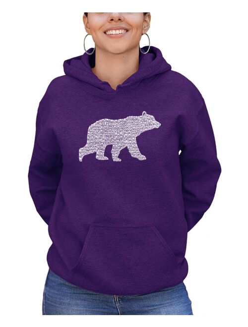 LA Pop Art Women's Hooded Word Art Mama Bear Sweatshirt Top