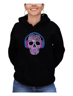 LA Pop Art Women's Hooded Word Art Styles of EDM Music Sweatshirt Top