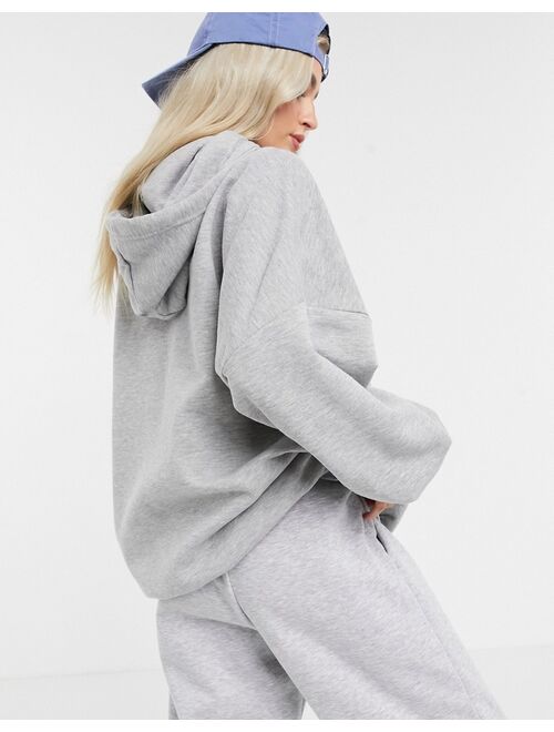 Noisy May Petite longline hoodie in light gray melange