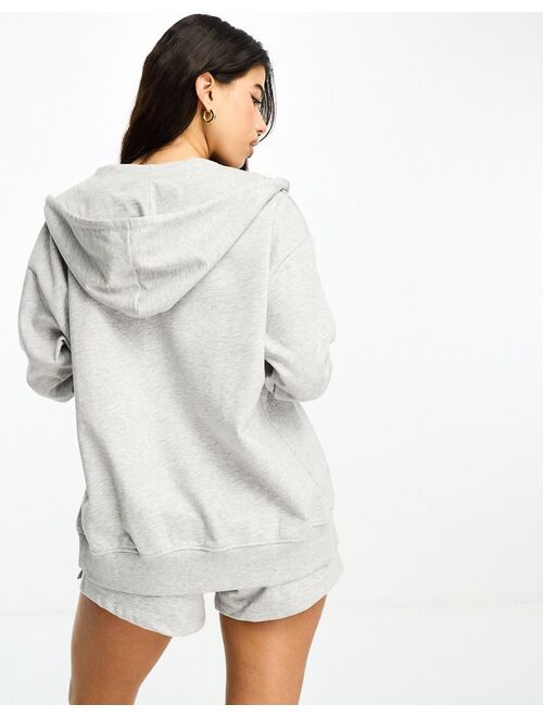 HIIT oversized zip through hoodie in gray heather