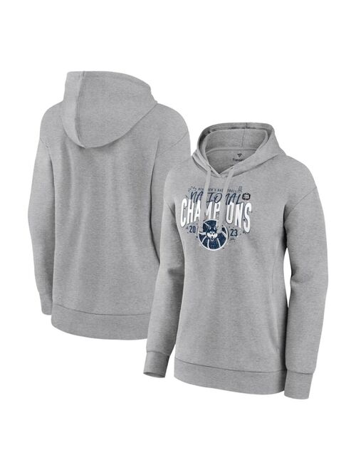 Women's Fanatics Branded Gray UConn Huskies 2023 NCAA Men's Basketball National Champions Confetti Pullover Hoodie