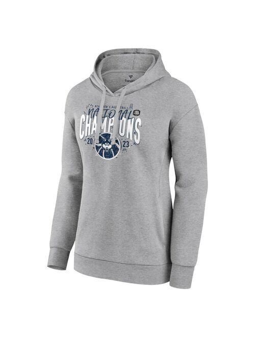 Women's Fanatics Branded Gray UConn Huskies 2023 NCAA Men's Basketball National Champions Confetti Pullover Hoodie