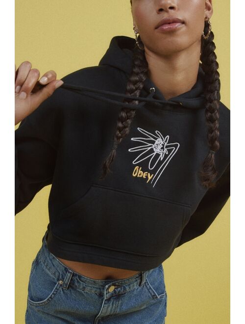 OBEY Willow Cropped Hoodie Sweatshirt