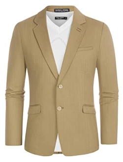 Men's Cotton Twill Blazer Jacket Lightweight Casual Slim Fit Sport Coat