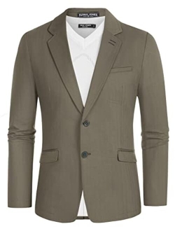 Men's Cotton Twill Blazer Jacket Lightweight Casual Slim Fit Sport Coat