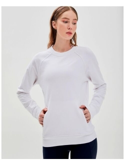 Rebody Active City Zip Slim Crewneck Sweatshirts for Women