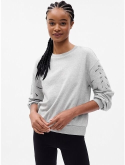 Vintage Soft Eyelet Sleeve Sweatshirt