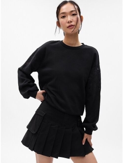 Vintage Soft Eyelet Sleeve Sweatshirt