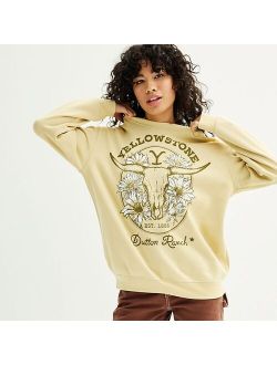 licensed character Juniors' Yellowstone Dutton Ranch Graphic Sweatshirt