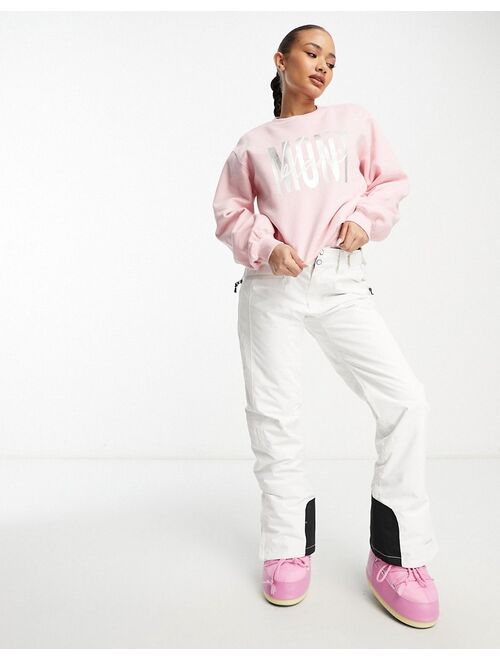 Threadbare Plus Fitness Threadbare Ski printed sweater in pastel pink