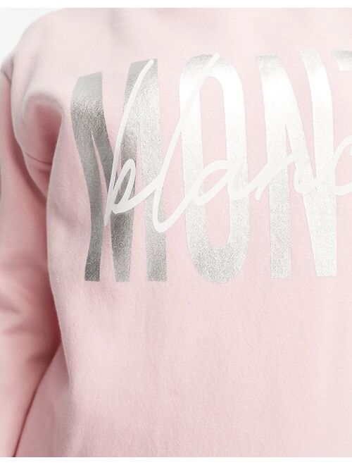 Threadbare Plus Fitness Threadbare Ski printed sweater in pastel pink