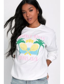 Prince Peter Beverley Hills Tennis Club White Graphic Pullover Sweatshirt