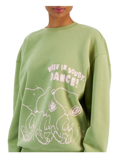 Grayson Threads, The Label Juniors' Snoopy Dancing Pullover Sweatshirt