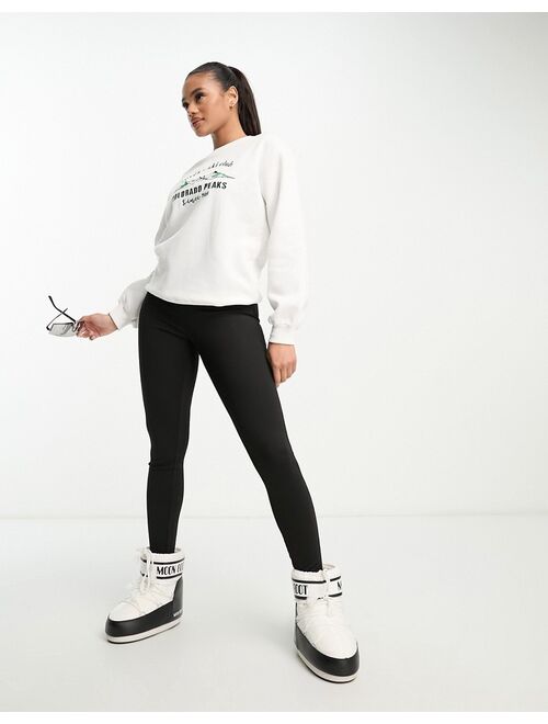 Threadbare Fitness Threadbare Ski embroidered sweater in white