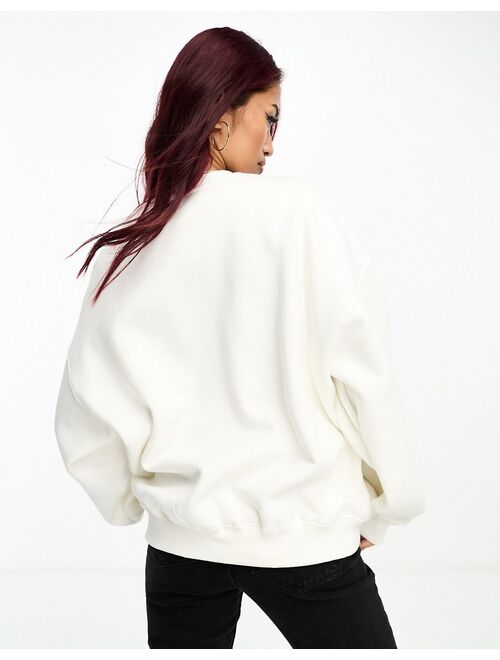 Bershka 'Pittsburgh' oversized sweatshirt in white