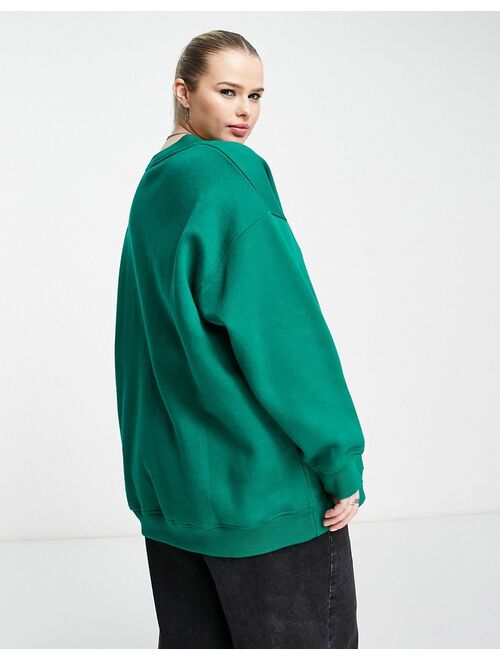 Daisy Street Plus relaxed sweatshirt with LA graphic in green